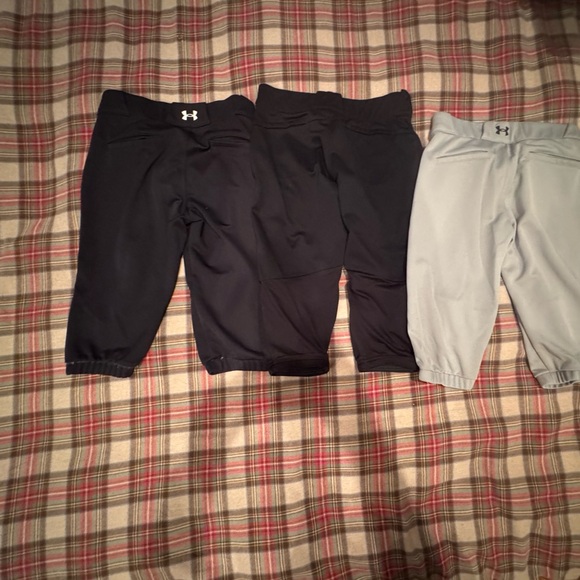 Under Armour and Nike Girls Softball Pants  B- Black and Gray - Picture 3 of 6